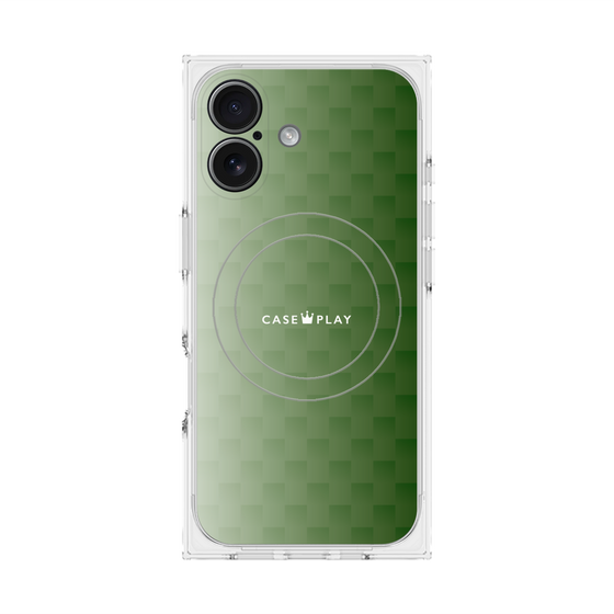 プレミアムスクエアケース with MagSafe［ CASEPLAY Check - Green ］