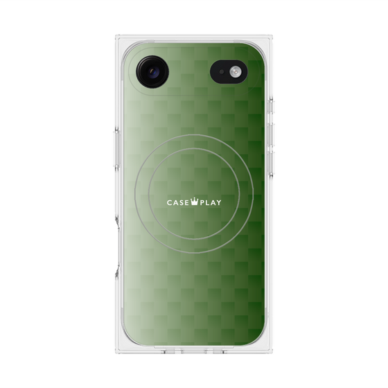 プレミアムスクエアケース with MagSafe［ CASEPLAY Check - Green ］