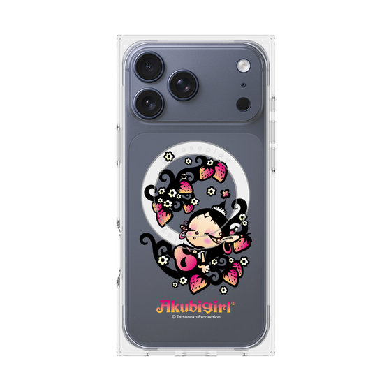プレミアムスクエアケース with MagSafe［ アクビガール - ストロベリー ］
