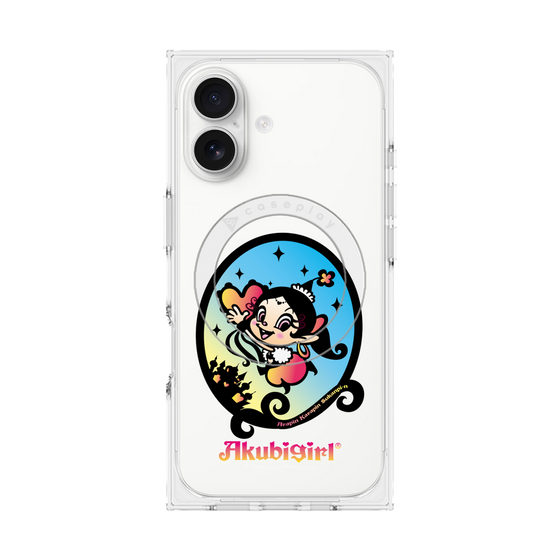 プレミアムスクエアケース with MagSafe［ アクビガール - オーバル ］