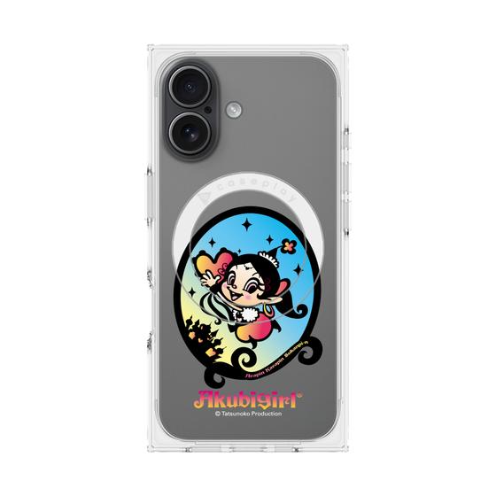 プレミアムスクエアケース with MagSafe［ アクビガール - オーバル ］