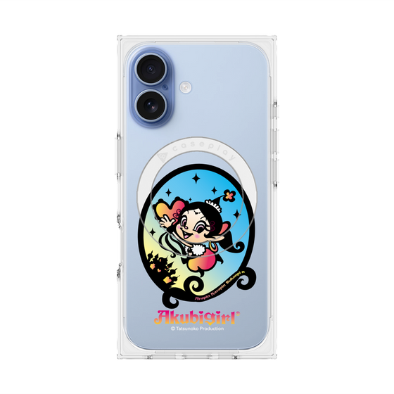 プレミアムスクエアケース with MagSafe［ アクビガール - オーバル ］