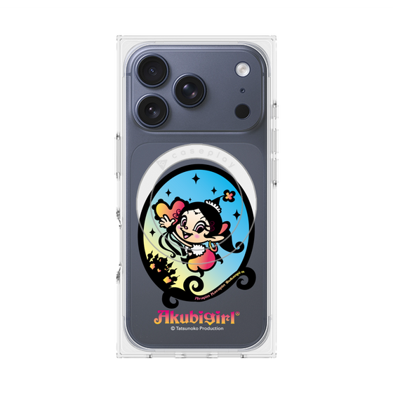プレミアムスクエアケース with MagSafe［ アクビガール - オーバル ］