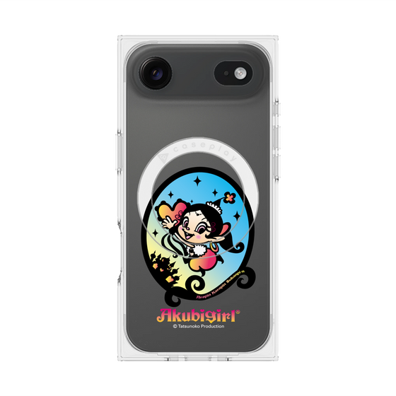プレミアムスクエアケース with MagSafe［ アクビガール - オーバル ］