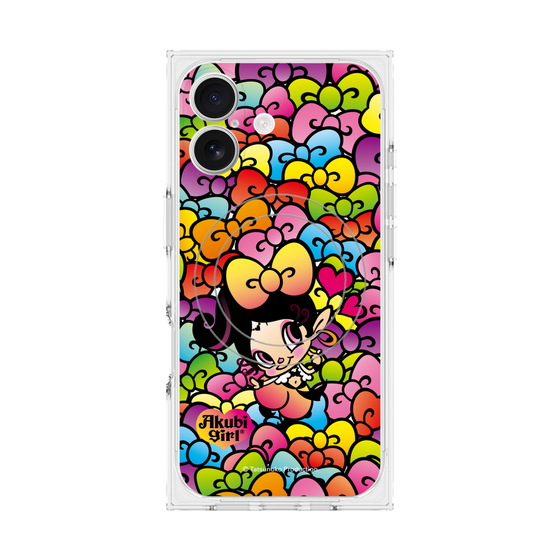 プレミアムスクエアケース with MagSafe［ アクビガール - リボン ］