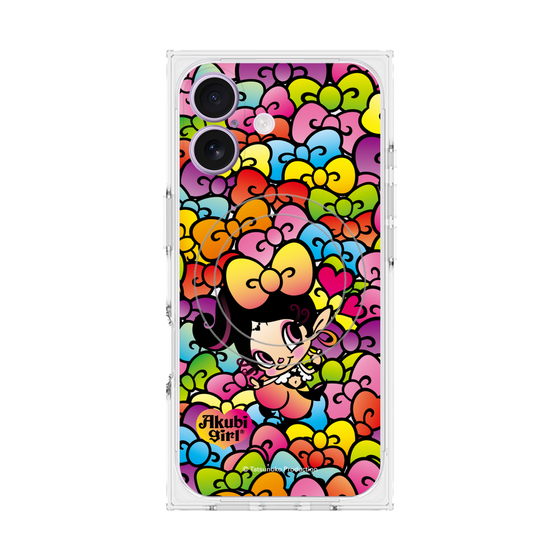 プレミアムスクエアケース with MagSafe［ アクビガール - リボン ］