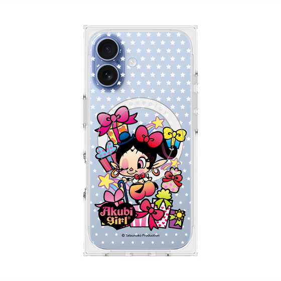 プレミアムスクエアケース with MagSafe［ アクビガール - プレゼントリボン ］