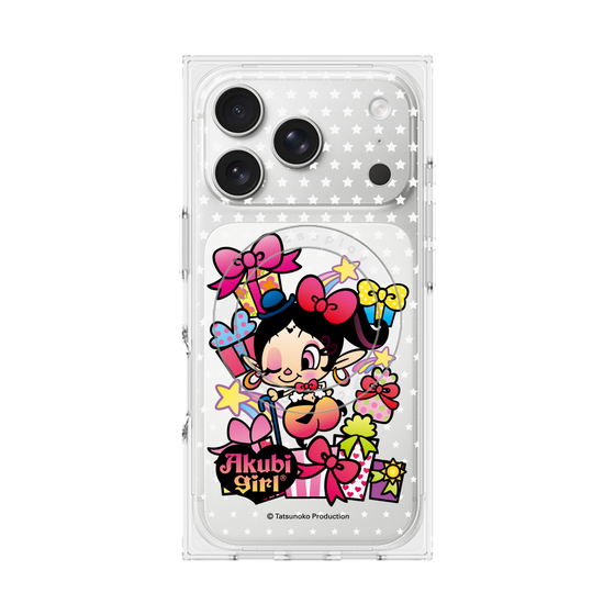 プレミアムスクエアケース with MagSafe［ アクビガール - プレゼントリボン ］