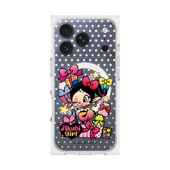 プレミアムスクエアケース with MagSafe［ アクビガール - プレゼントリボン ］