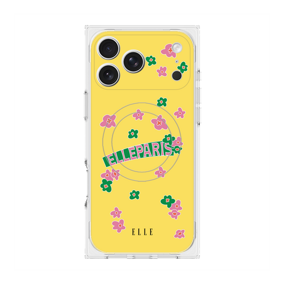 プレミアムスクエアケース with MagSafe［ ELLE - フラワー ］