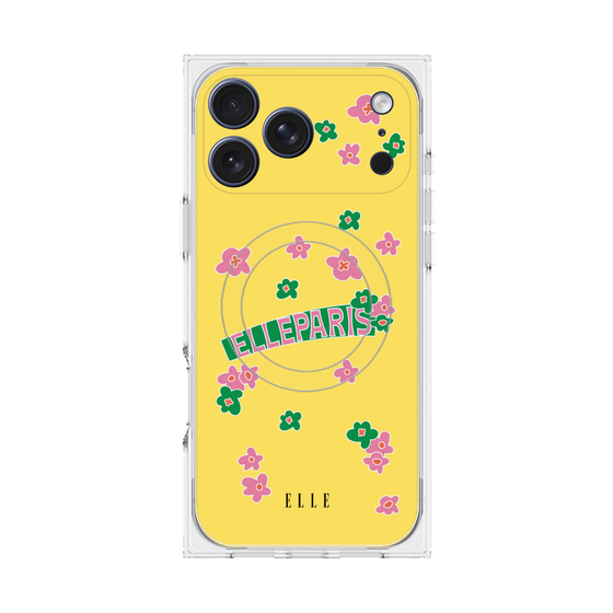 プレミアムスクエアケース with MagSafe［ ELLE - フラワー ］