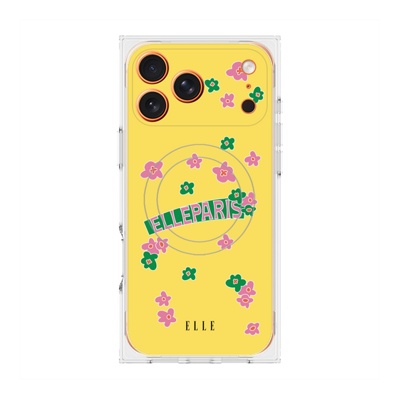 プレミアムスクエアケース with MagSafe［ ELLE - フラワー ］