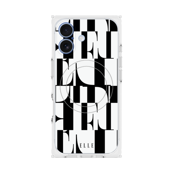 プレミアムスクエアケース with MagSafe［ ELLE - カットロゴ ］