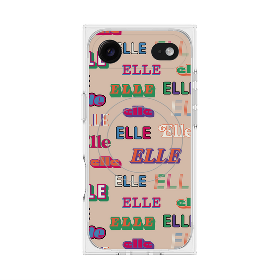 プレミアムスクエアケース with MagSafe［ ELLE - ミックスロゴ ］