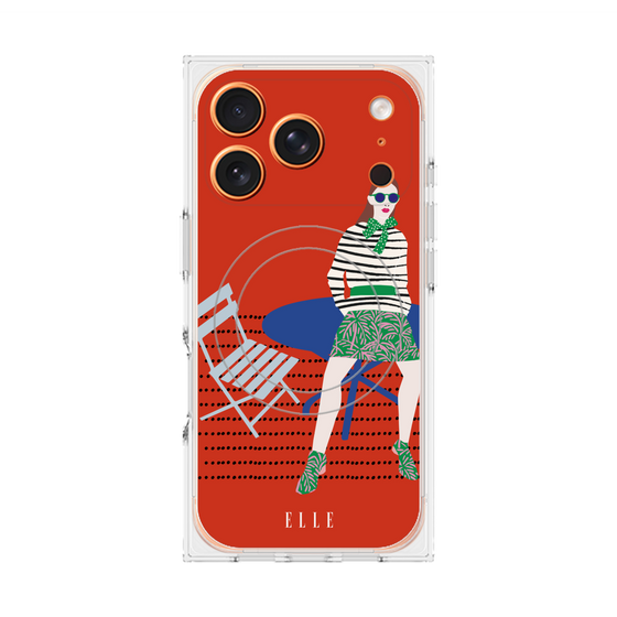 プレミアムスクエアケース with MagSafe［ ELLE - パリジェンヌ - レッド ］