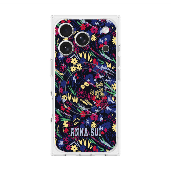 プレミアムスクエアケース with MagSafe［ ANNA SUI - スワーリングフワラー ］