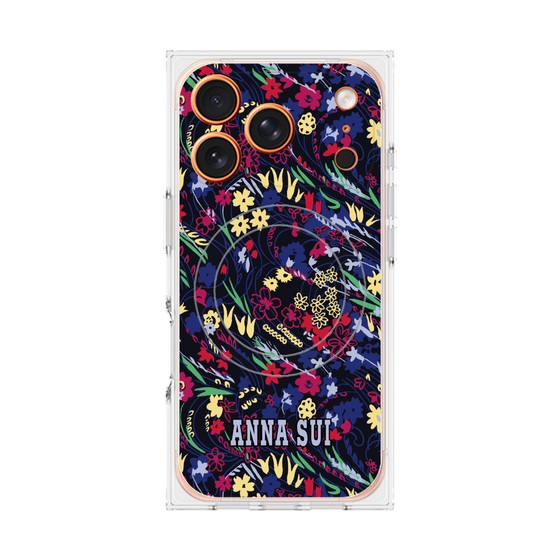 プレミアムスクエアケース with MagSafe［ ANNA SUI - スワーリングフワラー ］