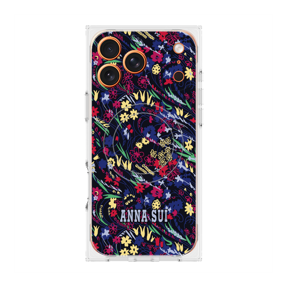 プレミアムスクエアケース with MagSafe［ ANNA SUI - スワーリングフワラー ］