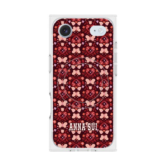プレミアムスクエアケース with MagSafe［ ANNA SUI - バタフライハーツ - レッド ］