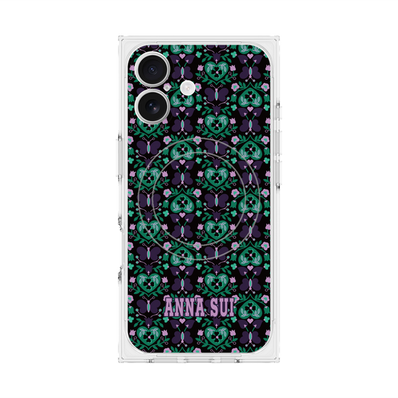プレミアムスクエアケース with MagSafe［ ANNA SUI - バタフライハーツ - グリーン ］