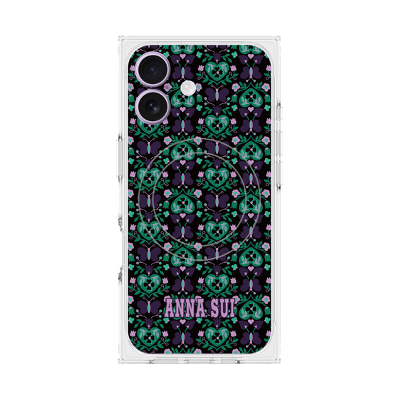 プレミアムスクエアケース with MagSafe［ ANNA SUI - バタフライハーツ - グリーン ］