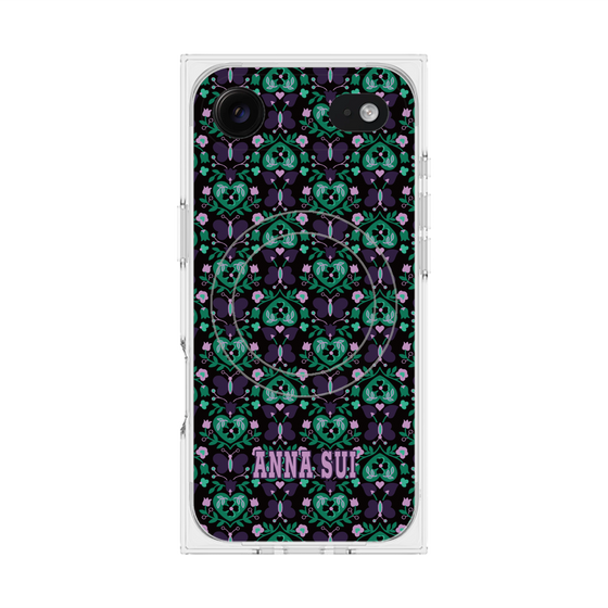 プレミアムスクエアケース with MagSafe［ ANNA SUI - バタフライハーツ - グリーン ］