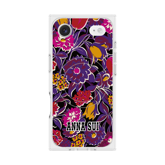 プレミアムスクエアケース with MagSafe［ ANNA SUI - ガーデンフワラー - マゼンタ ］