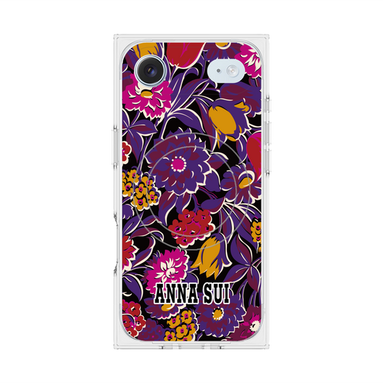 プレミアムスクエアケース with MagSafe［ ANNA SUI - ガーデンフワラー - マゼンタ ］
