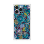 プレミアムスクエアケース with MagSafe［ ANNA SUI - ガーデンフワラー - シアン ］