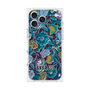 プレミアムスクエアケース with MagSafe［ ANNA SUI - ガーデンフワラー - シアン ］
