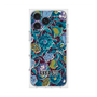 プレミアムスクエアケース with MagSafe［ ANNA SUI - ガーデンフワラー - シアン ］