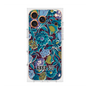 プレミアムスクエアケース with MagSafe［ ANNA SUI - ガーデンフワラー - シアン ］