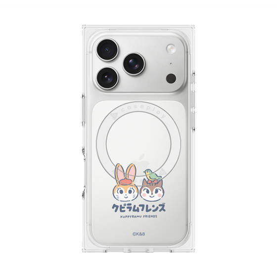 プレミアムスクエアケース with MagSafe［ クピラムフレンズ - ロゴ - 仲良し ］