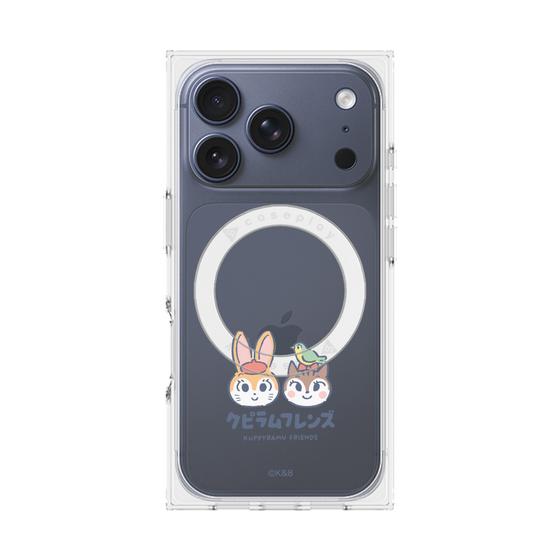 プレミアムスクエアケース with MagSafe［ クピラムフレンズ - ロゴ - 仲良し ］