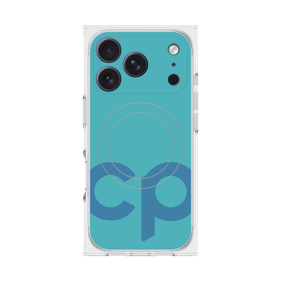 プレミアムスクエアケース with MagSafe［ オリジナル - CASEPLAYイニシャル - ライトブルー ］
