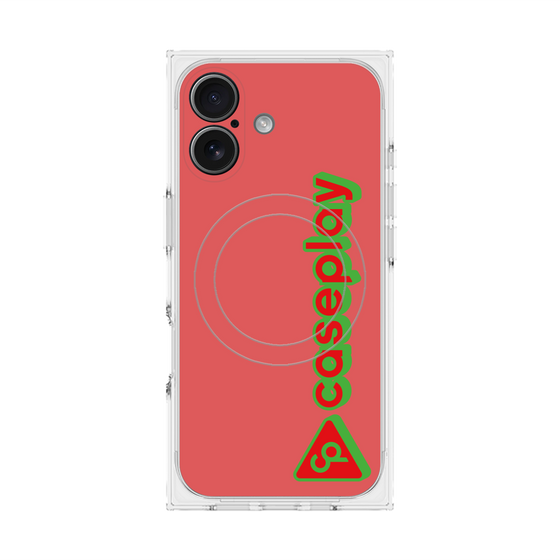 プレミアムスクエアケース with MagSafe［ オリジナル - CASEPLAYロゴタイプ - レッド ］