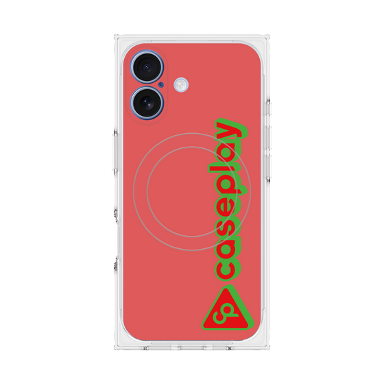プレミアムスクエアケース with MagSafe［ オリジナル - CASEPLAYロゴタイプ - レッド ］