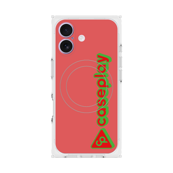 プレミアムスクエアケース with MagSafe［ オリジナル - CASEPLAYロゴタイプ - レッド ］