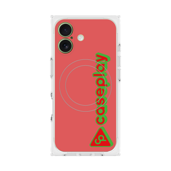 プレミアムスクエアケース with MagSafe［ オリジナル - CASEPLAYロゴタイプ - レッド ］