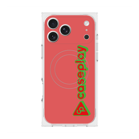 プレミアムスクエアケース with MagSafe［ オリジナル - CASEPLAYロゴタイプ - レッド ］
