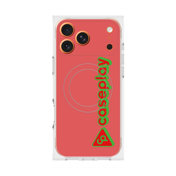 プレミアムスクエアケース with MagSafe［ オリジナル - CASEPLAYロゴタイプ - レッド ］