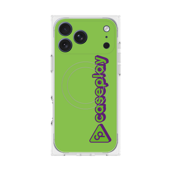 プレミアムスクエアケース with MagSafe［ オリジナル - CASEPLAYロゴタイプ - グリーン ］