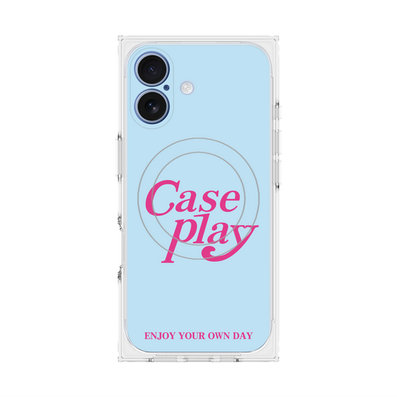 プレミアムスクエアケース with MagSafe［ オリジナル - ENJOY YOUR OWN DAY - ライトブルー ］