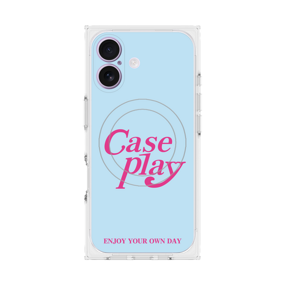 プレミアムスクエアケース with MagSafe［ オリジナル - ENJOY YOUR OWN DAY - ライトブルー ］