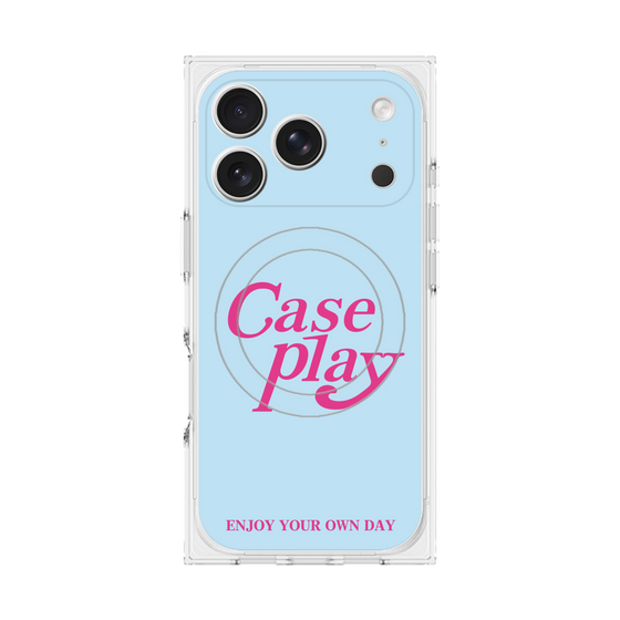 プレミアムスクエアケース with MagSafe［ オリジナル - ENJOY YOUR OWN DAY - ライトブルー ］