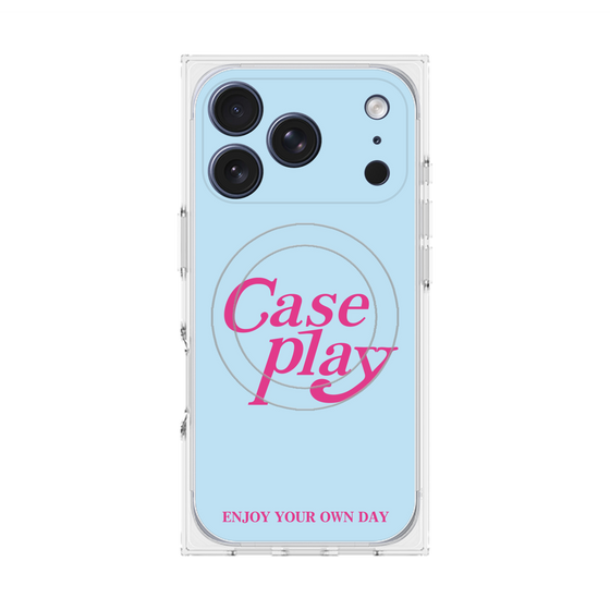 プレミアムスクエアケース with MagSafe［ オリジナル - ENJOY YOUR OWN DAY - ライトブルー ］
