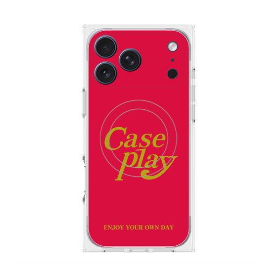 プレミアムスクエアケース with MagSafe［ オリジナル - ENJOY YOUR OWN DAY - レッド ］