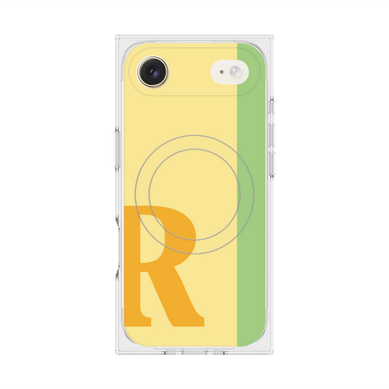 プレミアムスクエアケース with MagSafe［ オリジナル - initial color line - R yellow ］