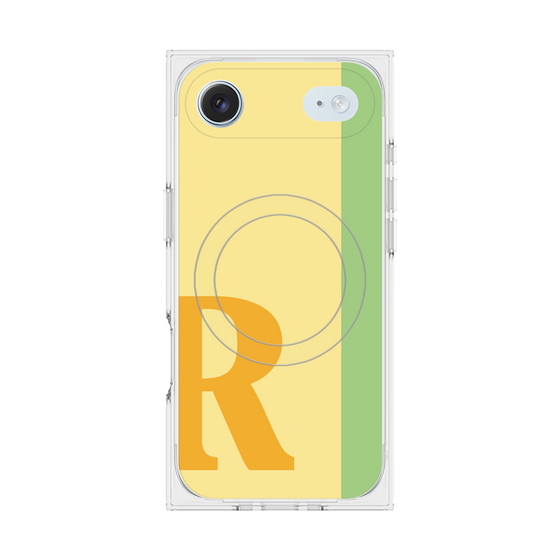 プレミアムスクエアケース with MagSafe［ オリジナル - initial color line - R yellow ］
