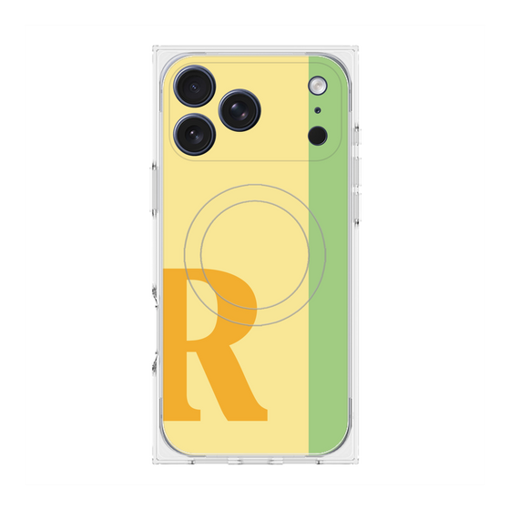 プレミアムスクエアケース with MagSafe［ オリジナル - initial color line - R yellow ］